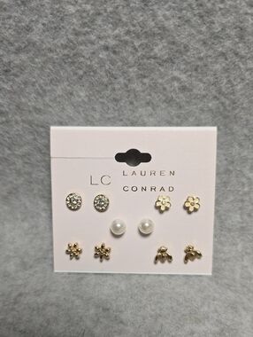 Kohl's Gold Tone Stud Earring Set with Silver Accent
